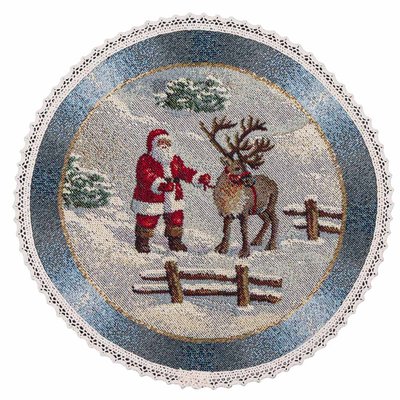 Серветка гобеленова ROUND723-25D "Різдво в Карпатах" ROUND723-25D фото
