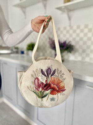 Tapestry bag ROUND1002SM-25D, Ø25, Round, Casual, Without lurex, 75% polyester, 22% cotton, 3% acrylic