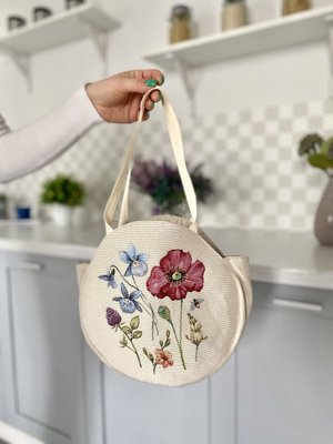 Tapestry shopping bag ROUND862SM-25D, Ø25, Round, Casual, Without lurex, 75% polyester, 22% cotton, 3% acrylic