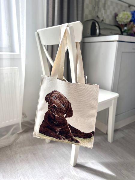 Torba na zakupy z gobelinu LUCKY-SM (37x40), 37x40, Prostokątny, Ze zwierzętami, Bez lureksu, 60% poliester, 24% bawełna, 16% akryl, Jednostronny, Gobelin