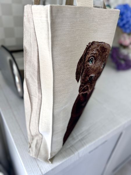 Torba na zakupy z gobelinu LUCKY-SM (37x40), 37x40, Prostokątny, Ze zwierzętami, Bez lureksu, 60% poliester, 24% bawełna, 16% akryl, Jednostronny, Gobelin