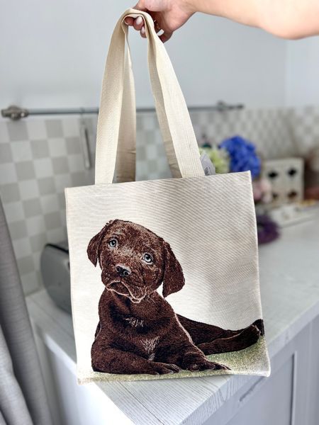 Torba na zakupy z gobelinu LUCKY-SM (37x40), 37x40, Prostokątny, Ze zwierzętami, Bez lureksu, 60% poliester, 24% bawełna, 16% akryl, Jednostronny, Gobelin