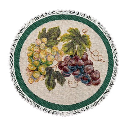 Tapestry placemat with lace ROUND044VE-20D