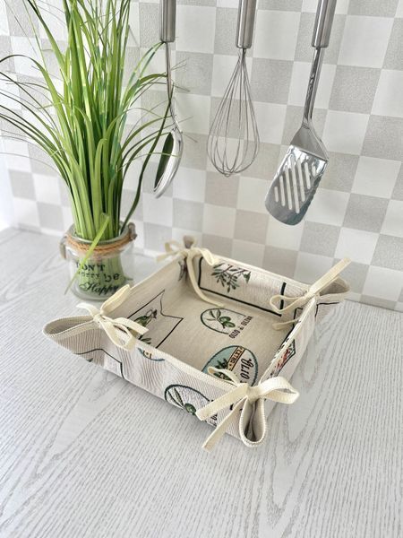 Tapestry bread basket EDEN057-KH, 20х20х8, 20, 20, 8, Square, Everyday, Without lurex, 75% polyester, 22% cotton, 3% acrylic, Tapestry
