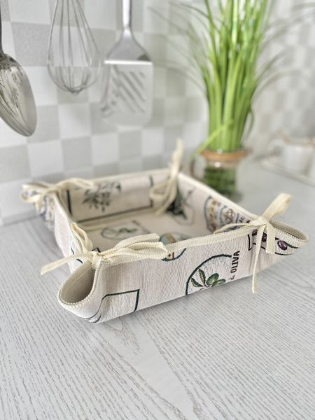 Tapestry bread basket EDEN057-KH, 20х20х8, 20, 20, 8, Square, Everyday, Without lurex, 75% polyester, 22% cotton, 3% acrylic, Tapestry