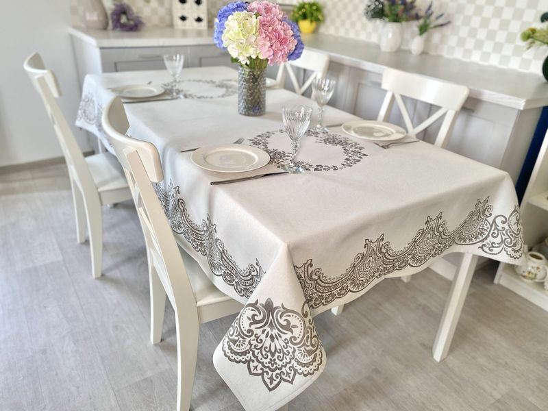 Jacquard tablecloth DELICIA 9, 120x160, Rectangular, Classic, Without lurex, 50% polyester, 30% acrylic, 20% cotton, Jacquard