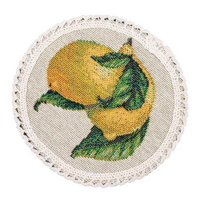 Tapestry placemat with lace ROUND044VE-10D
