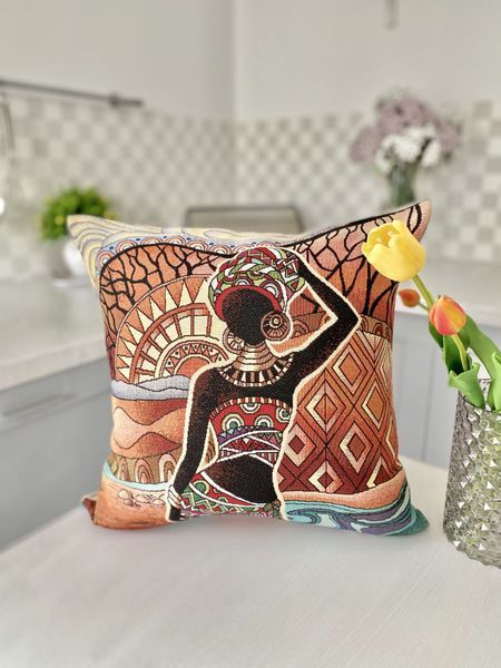Single-sided tapestry cushion cover KISS214