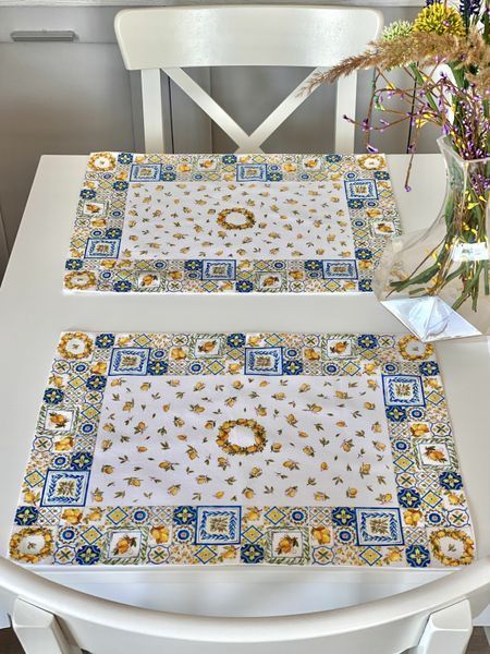 Teflon-coated placemat PRIMAFIORI PANEL, 36x47, Rectangular, Lemons, Teflon-coated, 100% cotton, Water repellent