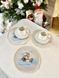 Tapestry placemat with lace ROUND1062M-20D Funny snowmen, &Oslash;20, 20, 20, Round, New Year's, Silver lurex, 75% polyester, 22% cotton, 3% acrylic, Tapestry