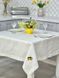 Embroidered tablecloth with net &lsquo;Lemons&rsquo; SKLM19, 140x140, Square, Everyday, Embroidery, 100% linen
