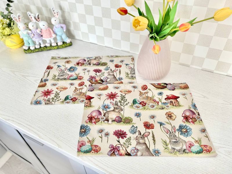 Tapestry placemat EDEN1017, 34x44, Rectangular, Easter, Without lurex, 75% polyester, 22% cotton, 3% acrylic