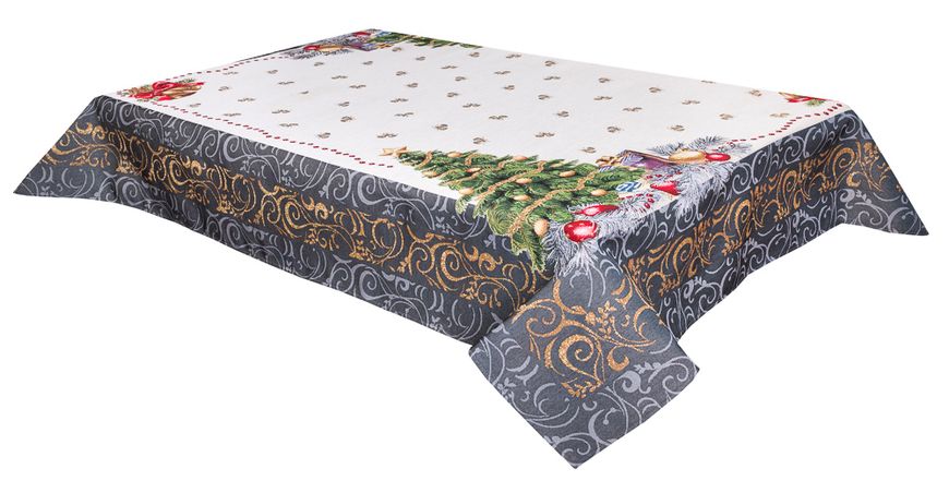 Скатертина гобеленова RUNNER536G-240 "Новорічний сюрприз", 137х137, Square, New Year's, Without lurex, 75% polyester, 22% cotton, 3% acrylic