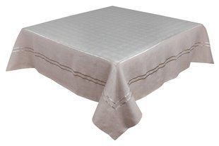 Lniany obrus SKLB33, 140x140, Kwadrat, Monochromatyczny, Haft, 100% len