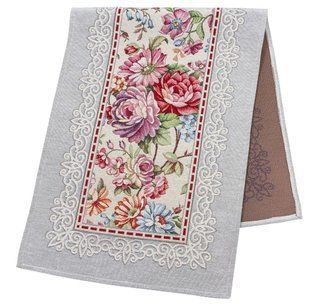 Tapestry table runner RUNNER1186, 37x100, 100, 37, Rectangular, Flower, Without lurex, 75% polyester, 22% cotton, 3% acrylic, Tapestry