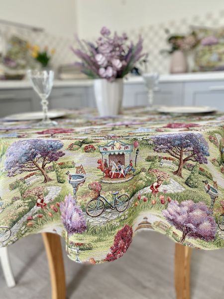 Oval tapestry tablecloth EDEN1178, 137x220, Oval, Everyday, Without lurex, 75% polyester, 22% cotton, 3% acrylic