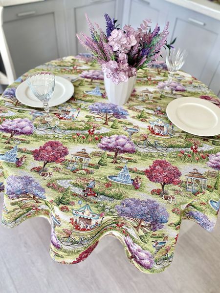 Oval tapestry tablecloth EDEN1178, 137x220, Oval, Everyday, Without lurex, 75% polyester, 22% cotton, 3% acrylic