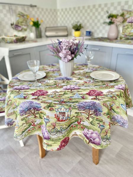 Oval tapestry tablecloth EDEN1178, 137x220, Oval, Everyday, Without lurex, 75% polyester, 22% cotton, 3% acrylic