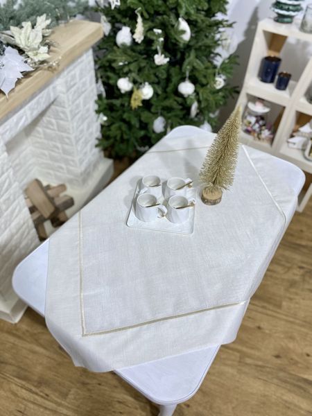 Linen tablecloth SKLB30D, 85x85, Square, Monochrome, Embroidery, 100% linen