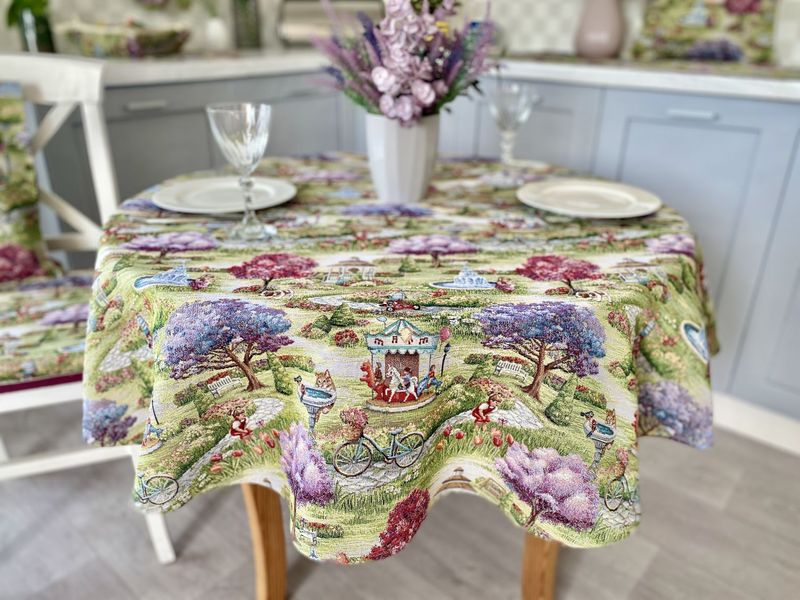 Oval tapestry tablecloth EDEN1178, 137x220, Oval, Everyday, Without lurex, 75% polyester, 22% cotton, 3% acrylic