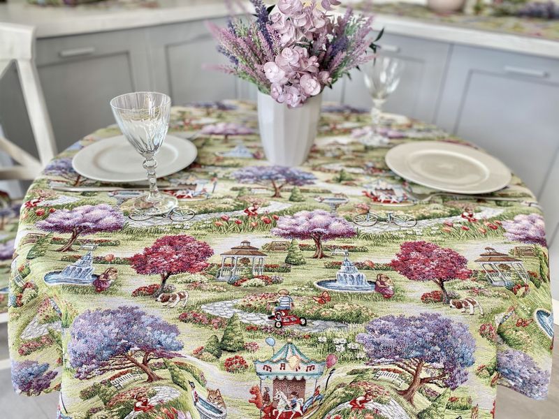 Oval tapestry tablecloth EDEN1178, 160x250, Oval, Everyday, Without lurex, 75% polyester, 22% cotton, 3% acrylic