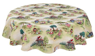 Tapestry tablecloth EDEN1184, Ø140, Round, Easter, Without lurex, 75% polyester, 22% cotton, 3% acrylic