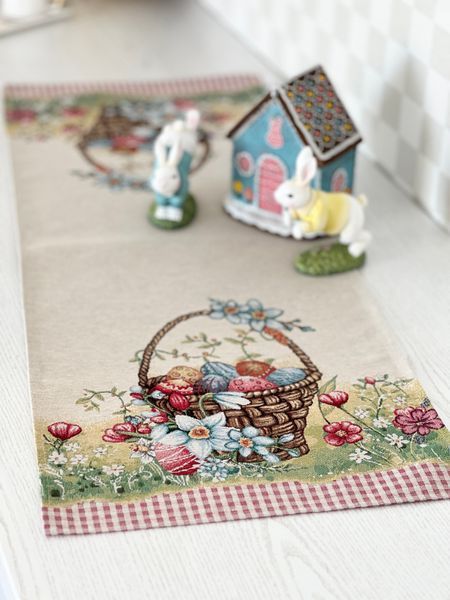 Bieżnik gobelinowy MAGIC EASTER, 37x100, 100, 37, Prostokątny, Wielkanoc, Bez lureksu, 75% poliester, 22% bawełna, 3% akryl, Gobelin
