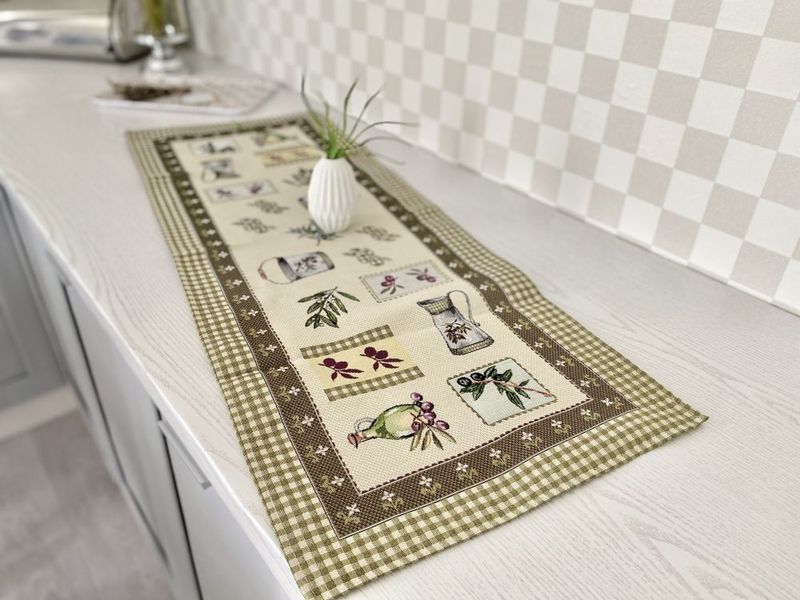 Tapestry table runner RUNNER284, 37х100, Rectangular, Casual, Without lurex, 75% polyester, 22% cotton, 3% acrylic