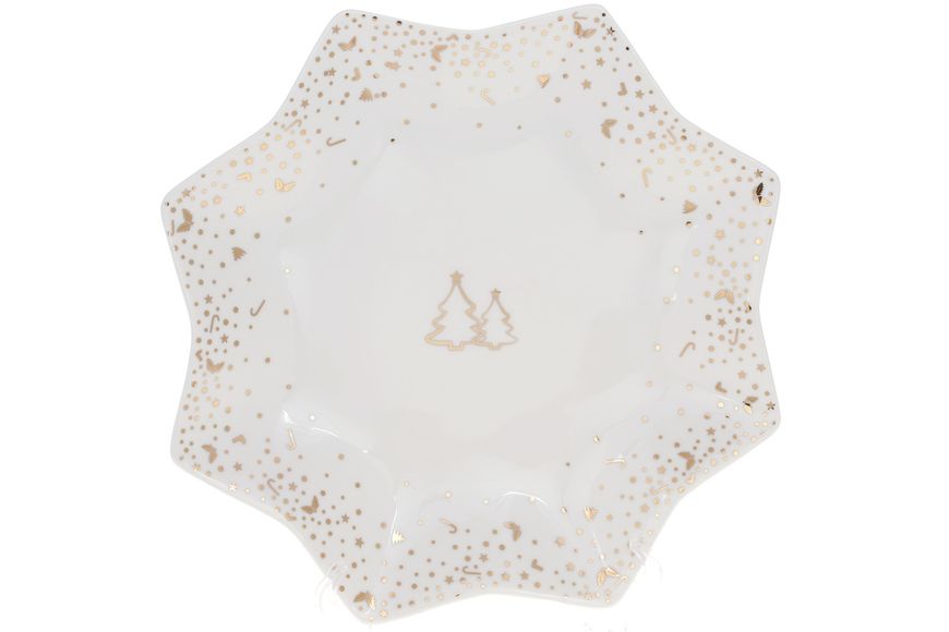 Star-shaped porcelain plate 498-308 ‘Winter Fairy Tale’ 24.5cm, 24,5, Round, New Year's, Porcelain, 1 pc.