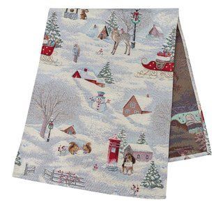 Tapestry table runner EDEN972, 37x100, 100, 37, Rectangular, New Year's, Silver lurex, 75% polyester, 22% cotton, 3% acrylic, Tapestry