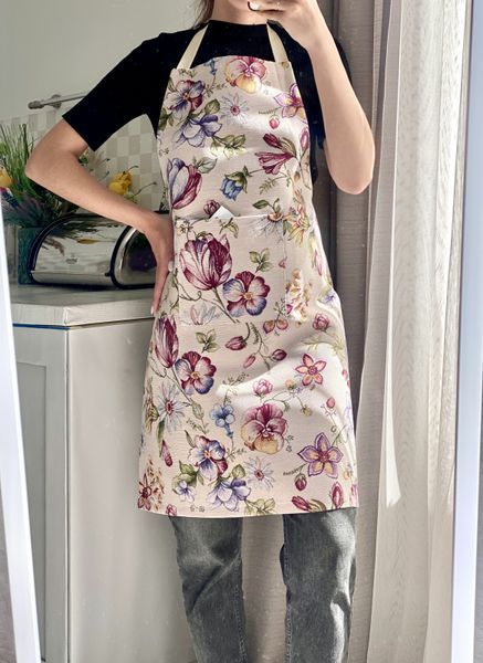 Tapestry kitchen apron GANITA, 60х85, 85, 60, Flower, Without lurex, 76% polyester, 14% cotton, 10% acrylic, Tapestry