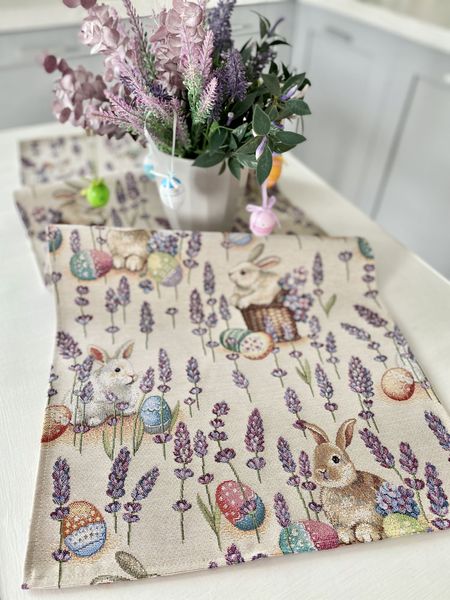 Tapestry table runner EDEN1018B, 37х100, Rectangular, Easter, Without lurex, 75% polyester, 22% cotton, 3% acrylic