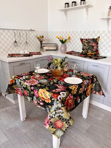 Tapestry tablecloth JAPAN003, 97х100, Square, Everyday, Golden lurex, 75% polyester, 22% cotton, 3% acrylic