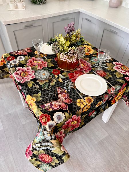 Tapestry tablecloth JAPAN003, 137х280, Rectangular, Everyday, Golden lurex, 75% polyester, 22% cotton, 3% acrylic