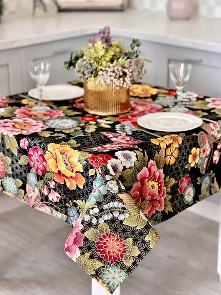 Tapestry tablecloth JAPAN003, 137х280, Rectangular, Everyday, Golden lurex, 75% polyester, 22% cotton, 3% acrylic