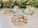 Tapestry placemat with lace ROUND1153M-20D Christmas miracle, &Oslash;20, 20, 20, Round, New Year's, Golden lurex, 70% polyester, 23% cotton, 3% acrylic, 4% metal fibre, Tapestry