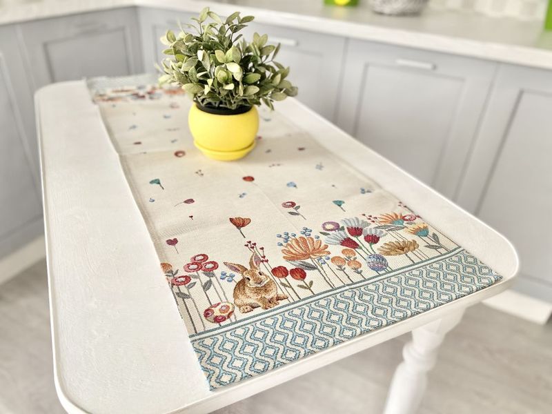Tapestry table runner RUNNER651, 37х100, Rectangular, Easter, Without lurex, 75% polyester, 22% cotton, 3% acrylic