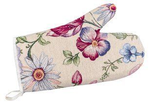 Tapestry oven mitten GANITA, 17x30, Flower, Without lurex, 76% polyester, 14% cotton, 10% acrylic, Tapestry