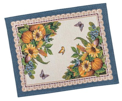 Tapestry placemat LIMA037AZ, 37x49, Rectangular, Casual, Without lurex, 75% polyester, 22% cotton, 3% acrylic