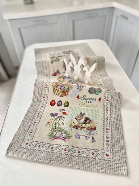 Tapestry table runner RUNNER666, 37х100, Rectangular, Easter, Without lurex, 75% polyester, 22% cotton, 3% acrylic