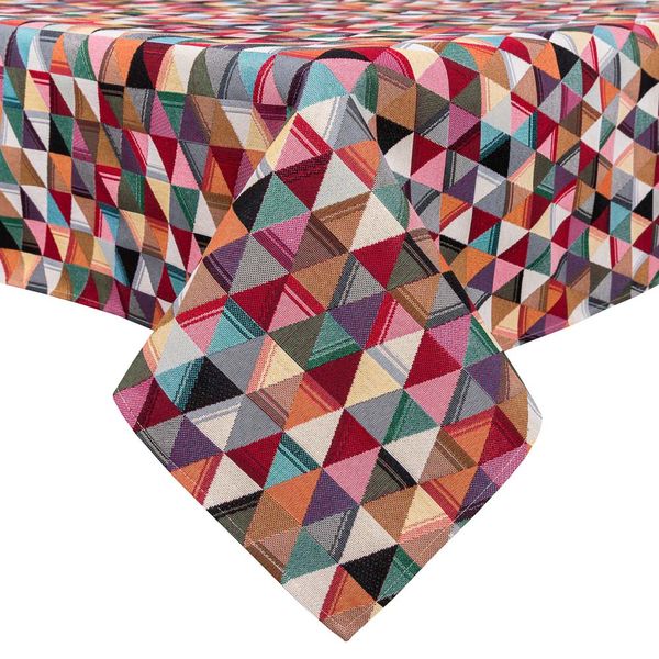 Tapestry tablecloth GEO117, 137х300, Rectangular, Everyday, Without lurex, 75% polyester, 22% cotton, 3% acrylic