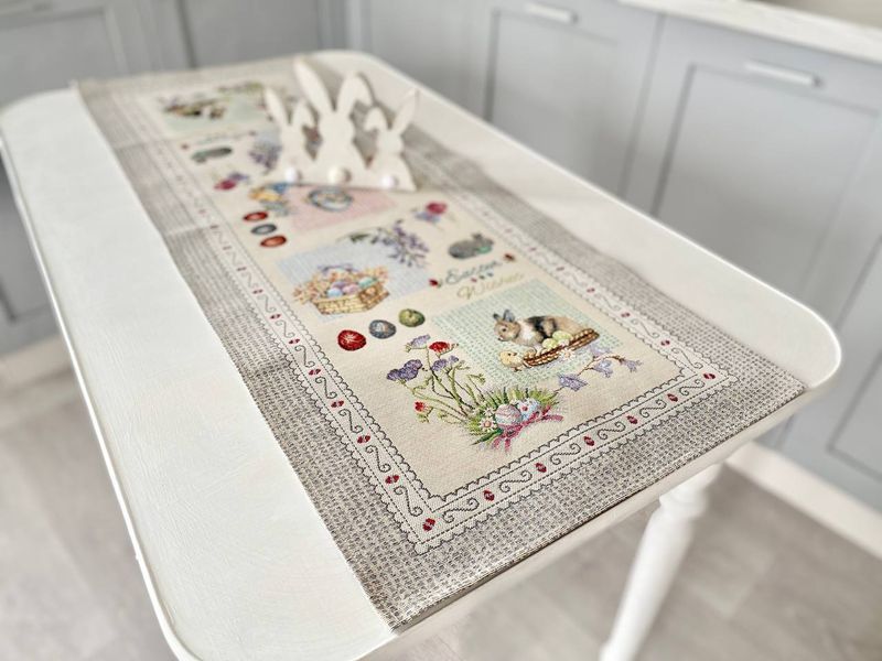 Tapestry table runner RUNNER666, 37х100, Rectangular, Easter, Without lurex, 75% polyester, 22% cotton, 3% acrylic