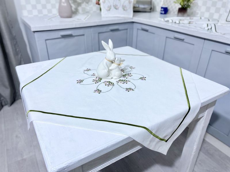 Embroidered Easter tablecloth SKVV038A, 85x85, Square, Easter, Embroidery, 100% linen