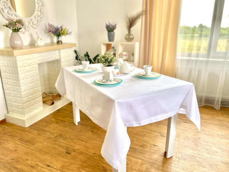 Mercerised cotton tablecloth SKM07, 98x98, Square, Monochrome, 100% cotton, Mercerised cotton