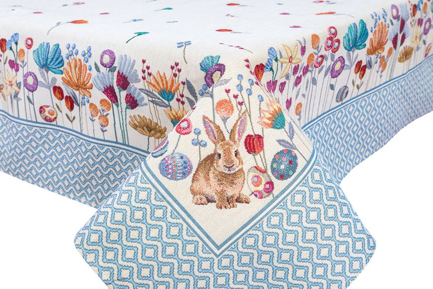 Tapestry tablecloth RUNNER651, 137х137, Square, Easter, Without lurex, 75% polyester, 22% cotton, 3% acrylic