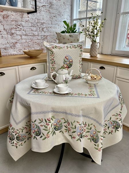 Tapestry tablecloth RUNNER655, 137х280, Rectangular, Easter, Without lurex, 75% polyester, 22% cotton, 3% acrylic