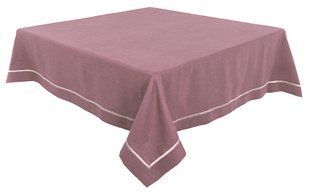 Lniany obrus SKLB28-1, 140x140, Kwadrat, Monochromatyczny, Haft, 100% len