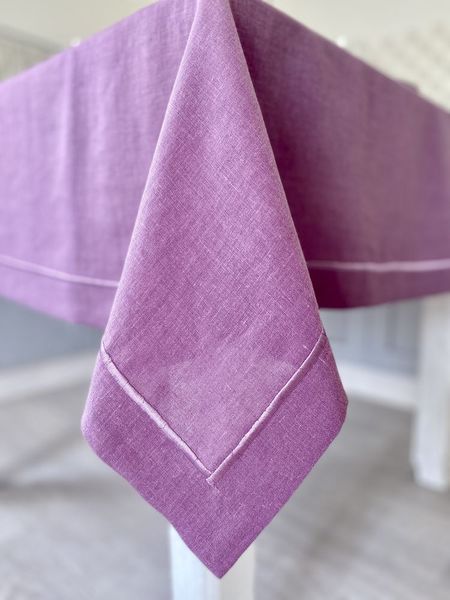 Linen tablecloth SKLB28-1, 140x140, Square, Monochrome, Embroidery, 100% linen