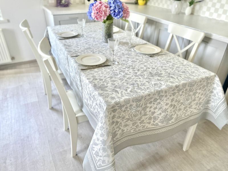 Obrus żakardowy JARA 6, 120x160, Prostokątny, Klasyczny, Bez lureksu, 50% poliester, 30% akryl, 20% bawełna, Żakard