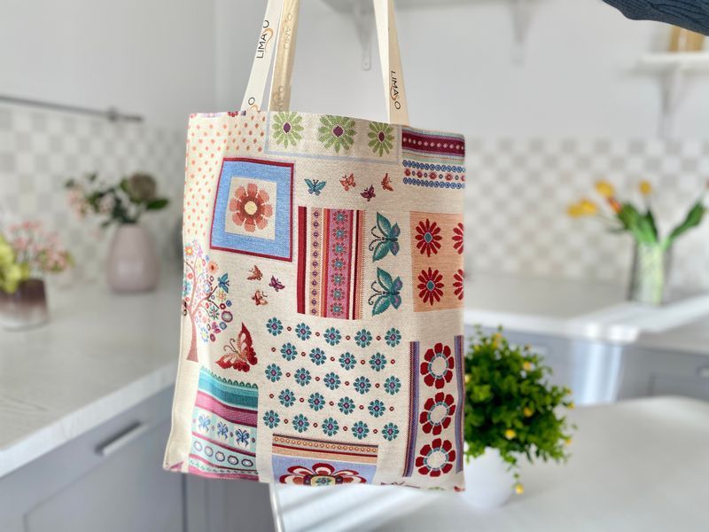 Tapestry shopping bag SM0065, 35х40, 40, 35, Rectangular, Everyday, Without lurex, 75% polyester, 22% cotton, 3% acrylic, Tapestry